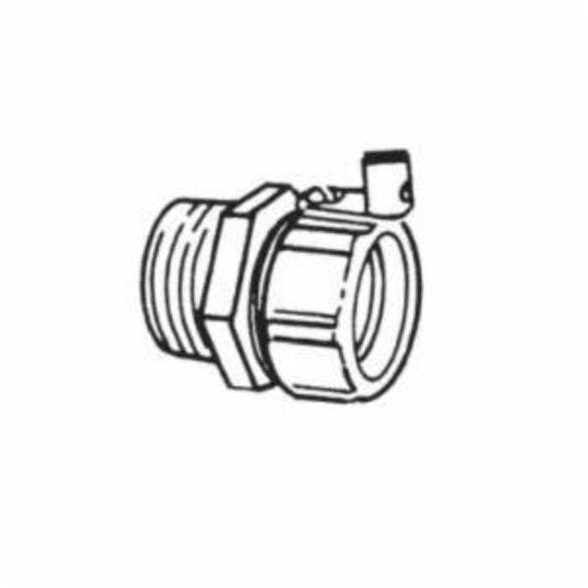 T&B 5335GR External Bonding Insulated Straight Grounding Connector, 1-1/4 in Trade, Steel, Chromate Coated/Electro-Zinc Plated